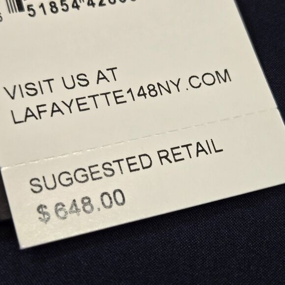 NEW Lafayette 148 Womens sz 0 Petite 0P Stretch Wool Single Button Blazer Blue - Picture 14 of 15